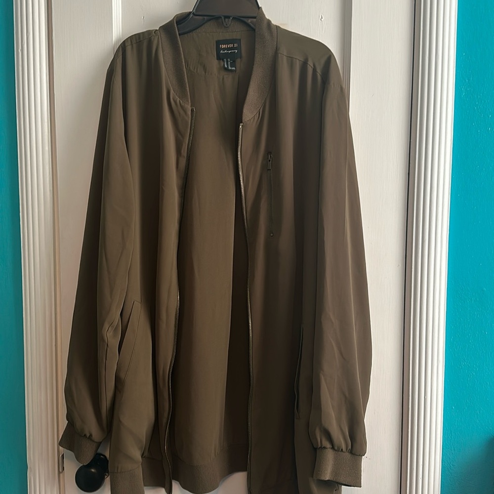 Forever 21 Olive Green Light Bomber Jacket